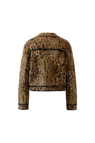 Oui Leopard Print Cardigan Brown Grey - MMJs Fashion