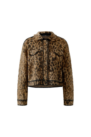 Oui Leopard Print Cardigan Brown Grey - MMJs Fashion