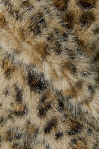 Oui Leopard Print Faux Fur Jacket Grey Beige - MMJs Fashion