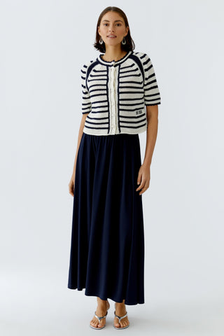 Oui Maxi Silky Touch Skirt Navy Blue - MMJs Fashion