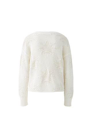 Oui Openwork Knit Jumper Ivory - MMJs Fashion