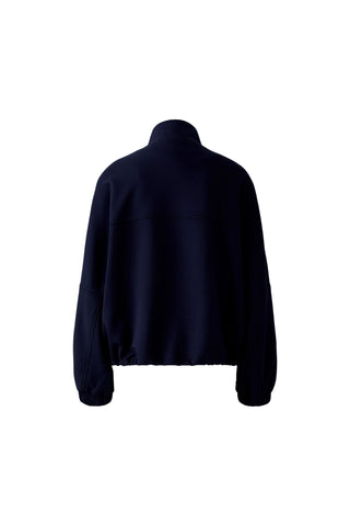 Oui Oversized Scuba Fabric Jacket Navy Blue - MMJs Fashion