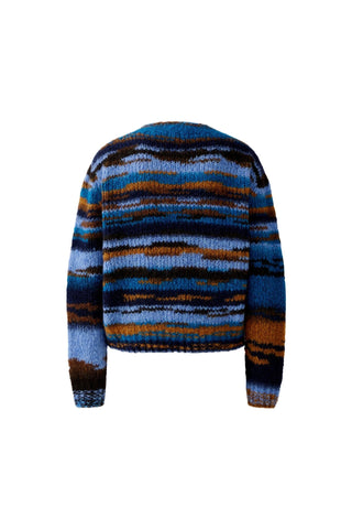 Oui Patterned Jumper Blue Brown - MMJs Fashion