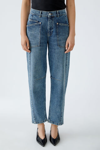 Oui Relaxed Fit Jeans Blue The Barrel - MMJs Fashion