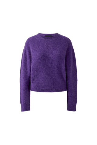 Oui Round Neck Fluffy Jumper Purple 98999 - MMJs Fashion