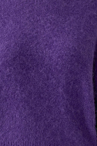 Oui Round Neck Fluffy Jumper Purple 98999 - MMJs Fashion