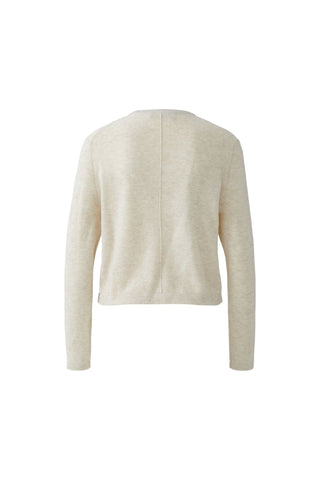 Oui Round Neck Jumper Ivory Melange - MMJs Fashion