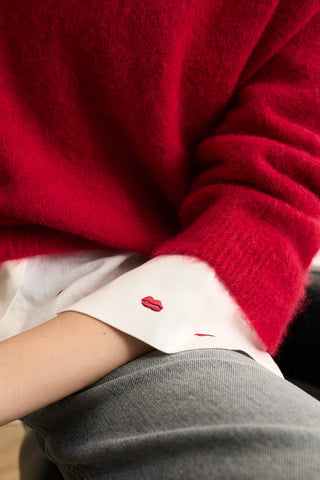 Oui Round Neck Jumper Red - MMJs Fashion