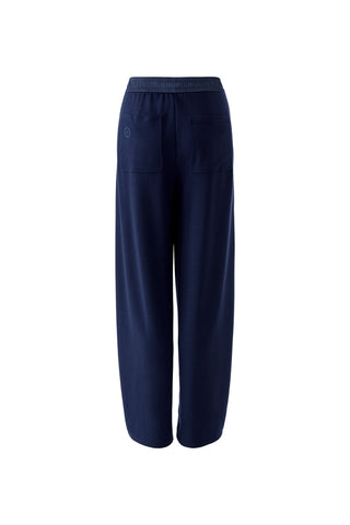 Oui Scuba Barrel Leg Trousers Navy Blue - MMJs Fashion