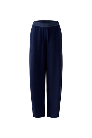 Oui Scuba Barrel Leg Trousers Navy Blue - MMJs Fashion