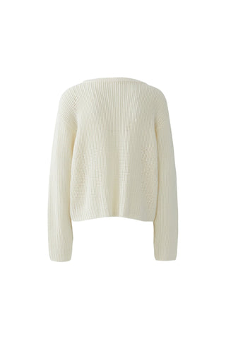 Oui Sequin Flowers Embellished Jumper Cream - MMJs Fashion