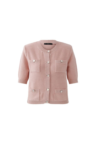 Oui Short Sleeve Cardigan Pink - MMJs Fashion