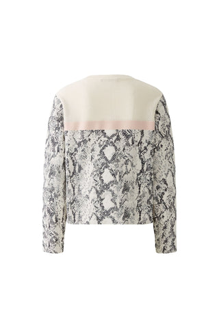 Oui Snake Print Jumper Ivory Grey Pink - MMJs Fashion
