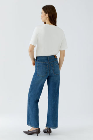 Oui Straight Leg Patch Pocket Jeans Blue 100281 - MMJs Fashion