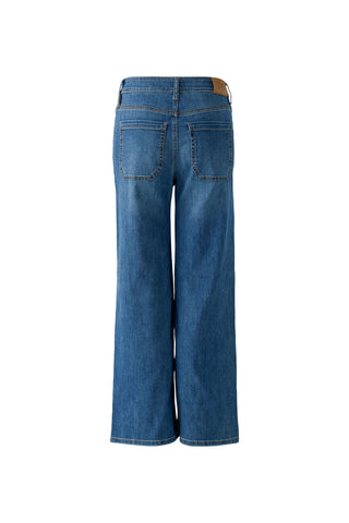 Oui Straight Leg Patch Pocket Jeans Blue 100281 - MMJs Fashion
