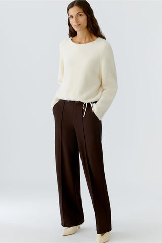 Oui Straight Leg Trousers Ganache Brown - MMJs Fashion