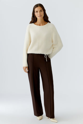Oui Straight Leg Trousers Ganache Brown - MMJs Fashion
