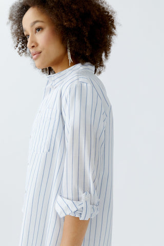 Oui Striped Blouse White Blue - MMJs Fashion