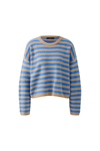 Oui Striped Jumper Blue Brown - MMJs Fashion