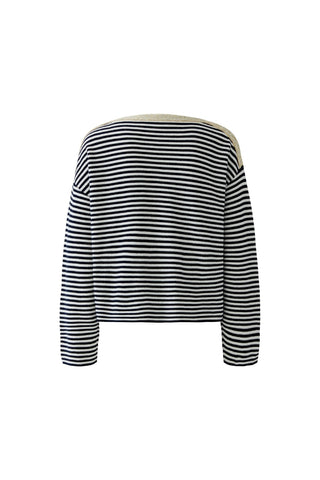 Oui Striped Sequin Jumper Blue White - MMJs Fashion