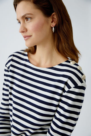 Oui Striped Top Blue White Sunala - MMJs Fashion