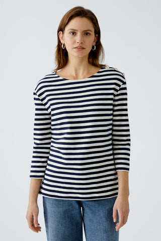 Oui Striped Top Blue White Sunala - MMJs Fashion