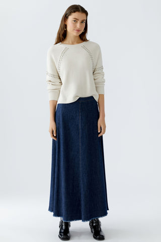 Oui Stud Detail Jumper Ivory - MMJs Fashion