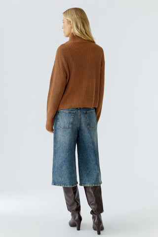 Oui Troyer Neck Jumper Brown - MMJs Fashion