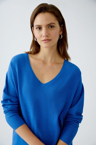 Oui V - Neck Jumper Blue - MMJs Fashion