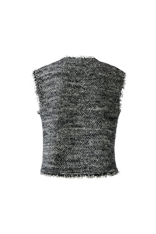 Oui V - Neck Knitted Waistcoat Grey - MMJs Fashion