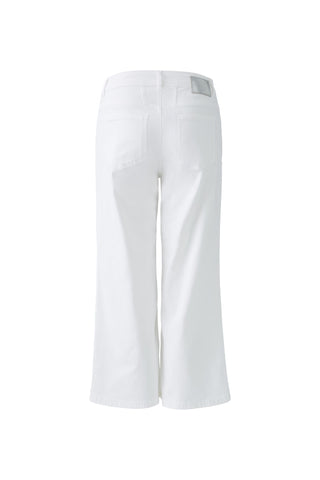 Oui Wide Leg Ankle Length Jeans White - MMJs Fashion