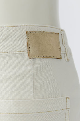 Oui Wide Leg Cropped Jeans Ivory - MMJs Fashion