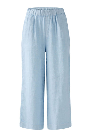 Oui Wide Leg Linen Trousers Powder Blue - MMJs Fashion