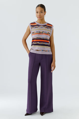 Oui Wide Leg Pull-On Trousers Purple - MMJs Fashion