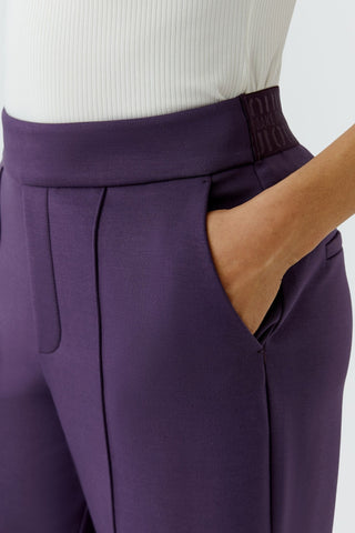 Oui Wide Leg Pull-On Trousers Purple - MMJs Fashion