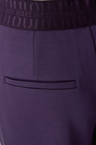 Oui Wide Leg Pull-On Trousers Purple - MMJs Fashion
