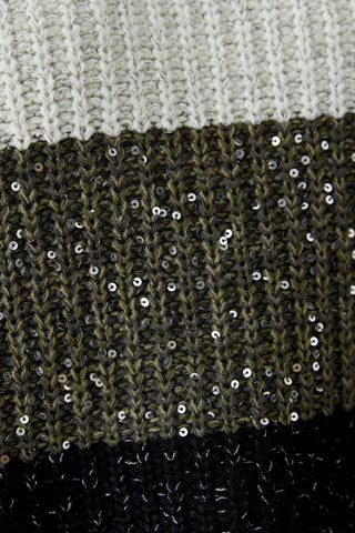 Oui Wide Stripe Jumper Pink Grey - MMJs Fashion