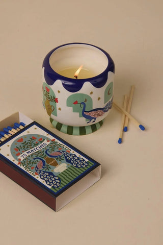 Paddywax A Dopo Peacock Ceramic Candle Misted Lime - MMJs Fashion
