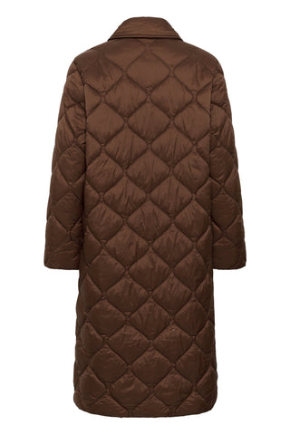Part Two Below Knee Quilted Coat Brown Carine - MMJs Fashion