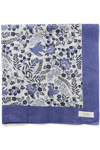 Part Two Blue Bird Print Scarf Blue Phi - MMJs Fashion