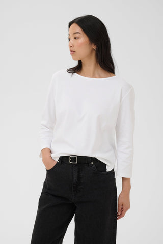 Part Two Boat Neck Top White Nela - MMJs Fashion