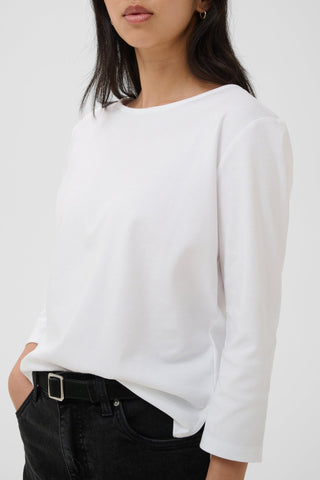 Part Two Boat Neck Top White Nela - MMJs Fashion