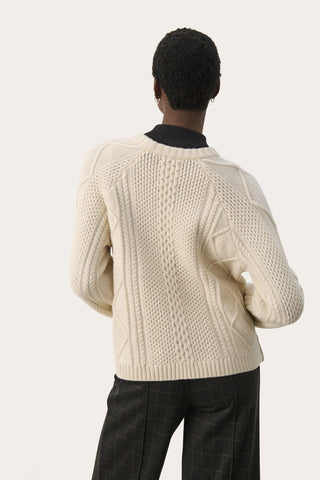 Part Two Cable Knit Jumper Cream Lisamarie - MMJs Fashion