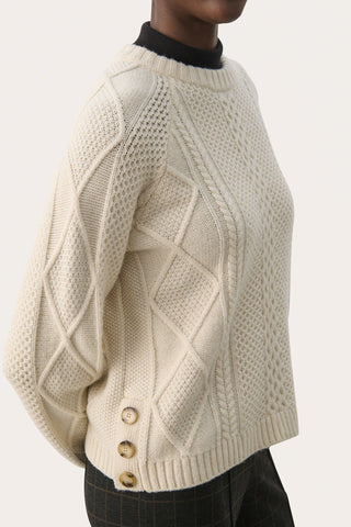 Part Two Cable Knit Jumper Cream Lisamarie - MMJs Fashion
