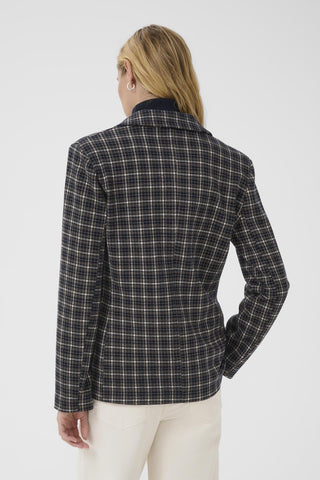 Part Two Checked Blazer Navy Blue Beige Vineke - MMJs Fashion
