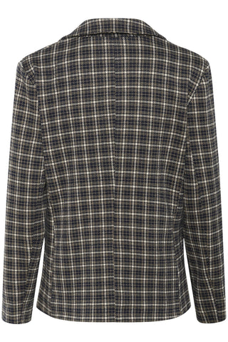 Part Two Checked Blazer Navy Blue Beige Vineke - MMJs Fashion
