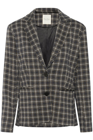 Part Two Checked Blazer Navy Blue Beige Vineke - MMJs Fashion