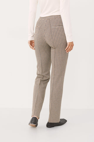 Part Two Checked Jersey Trousers Brown Pontas - MMJs Fashion