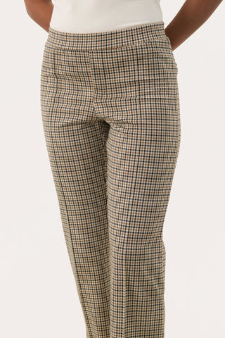 Part Two Checked Jersey Trousers Brown Pontas - MMJs Fashion