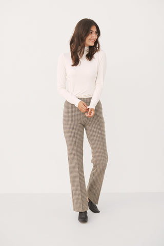 Part Two Checked Jersey Trousers Brown Pontas - MMJs Fashion